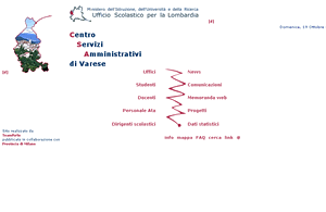stralcio dell'home-page del CSA di Varese dopo il trattamento. Link su nuova pagina