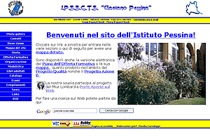 stralcio dell'home-page dell'Istituto Pessina dopo il trattamento. Link su nuova pagina